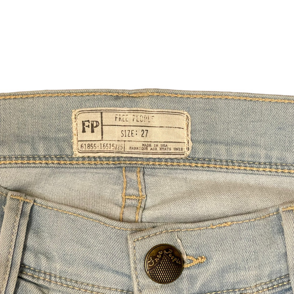 Free People Womens Jeans Skinny Size‎ 27 Light Blue 61855-16515125 Denim 29X28 - Picture 4 of 5